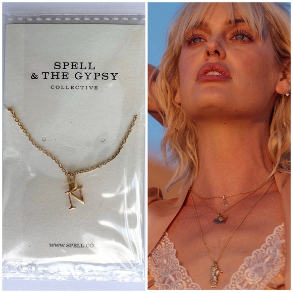 SPELL Wild Love Gold ‘N’ Letter Charm Necklace NWT - Picture 12 of 12